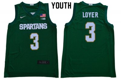 Youth Foster Loyer Michigan State Spartans #3 Nike NCAA Green Authentic College Stitched Basketball Jersey OJ50Q65XZ